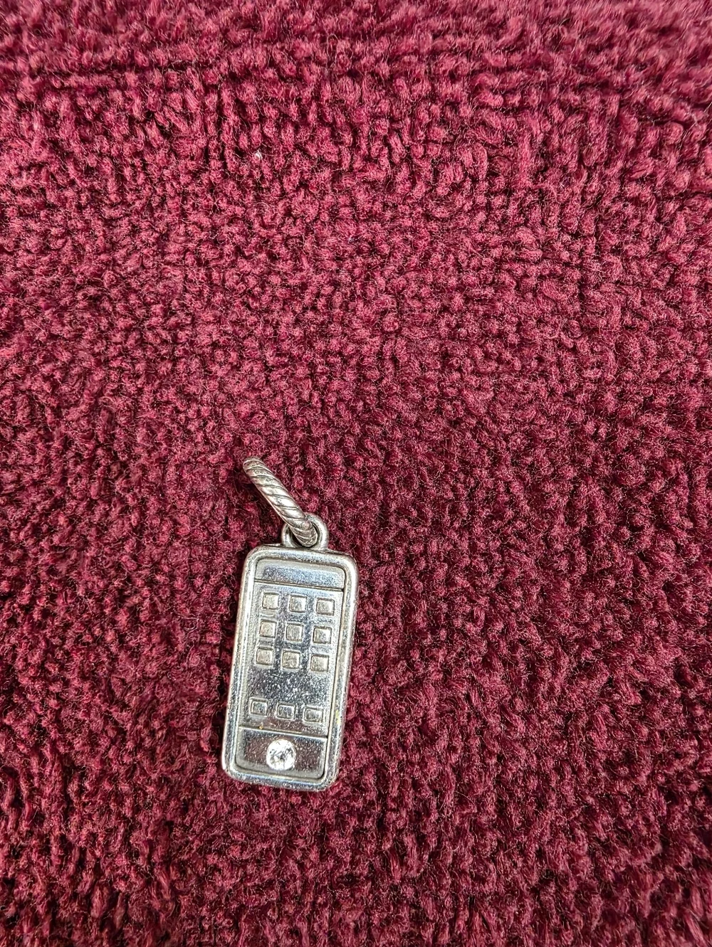 Brighton Silver 'Hello' Cell Phone Charm on Rope Bail - Picture 2 of 2